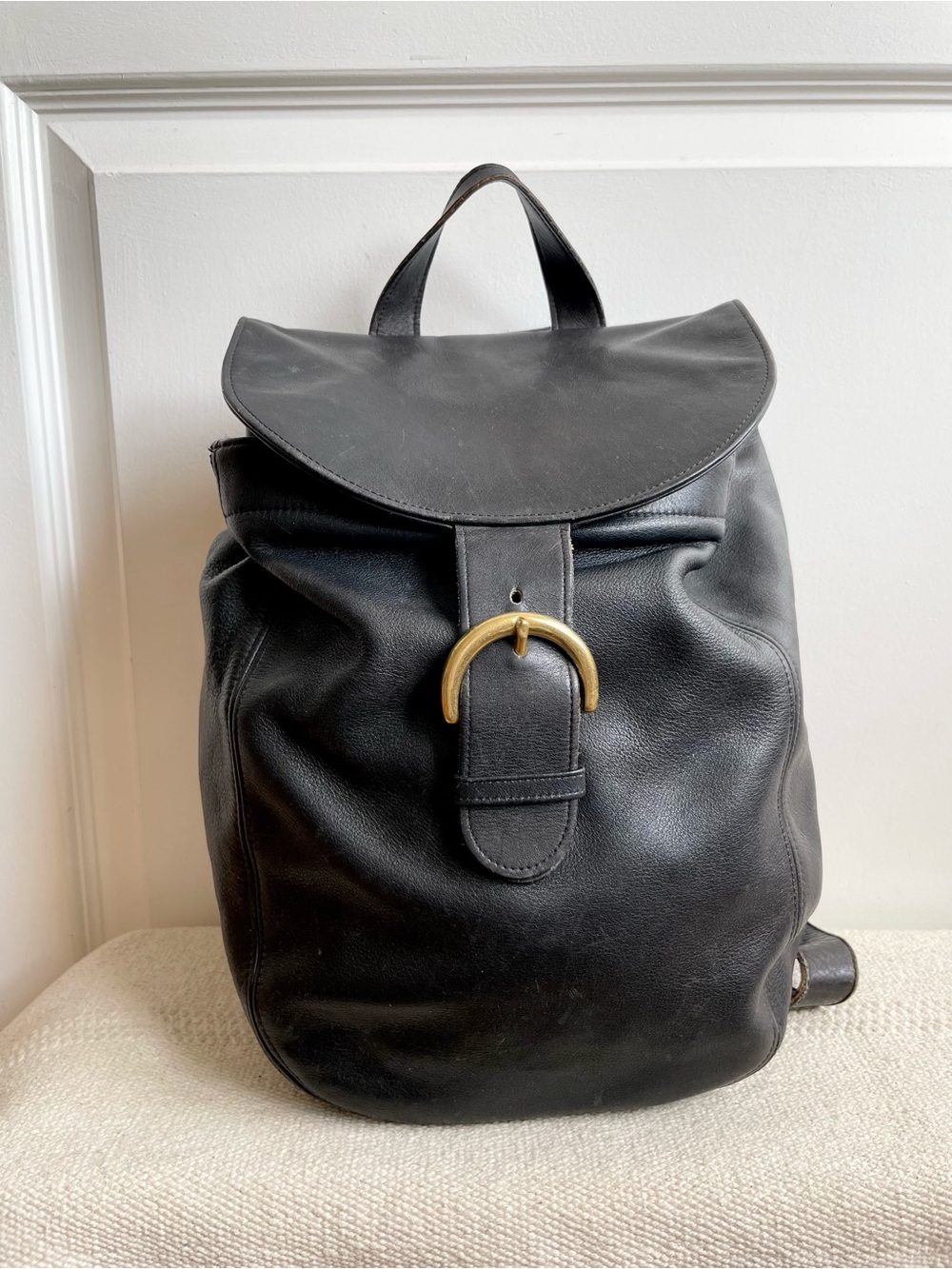 Vintage COACH Soho Back Sac Bag Black Leather Backpack 4134 1995 USA